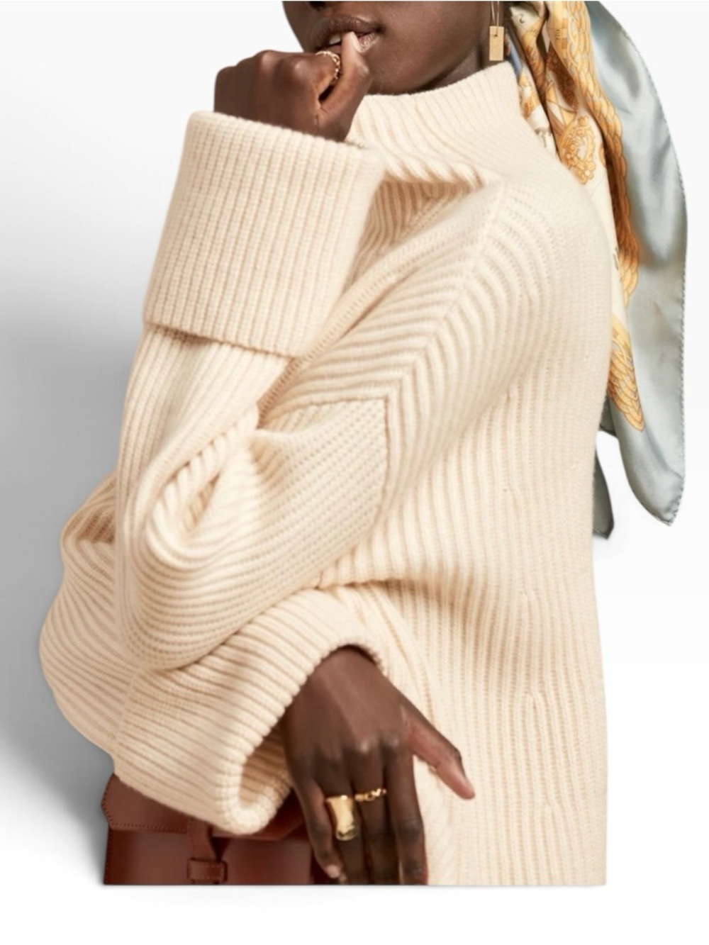 BANANA REPUBLIC Cream Color Merino Wool/ Cashmere Oversized Sweater Size X-Large